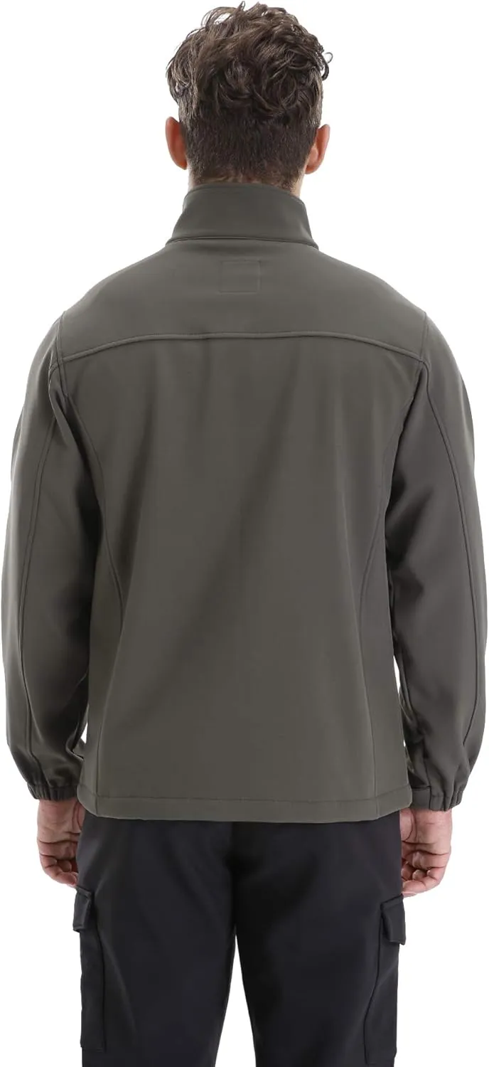 TRAILSIDE SUPPLY CO. Men's Softshell Jacket Fleece Lined Windbreaker,Lightweight Water Resistant Winter Coat