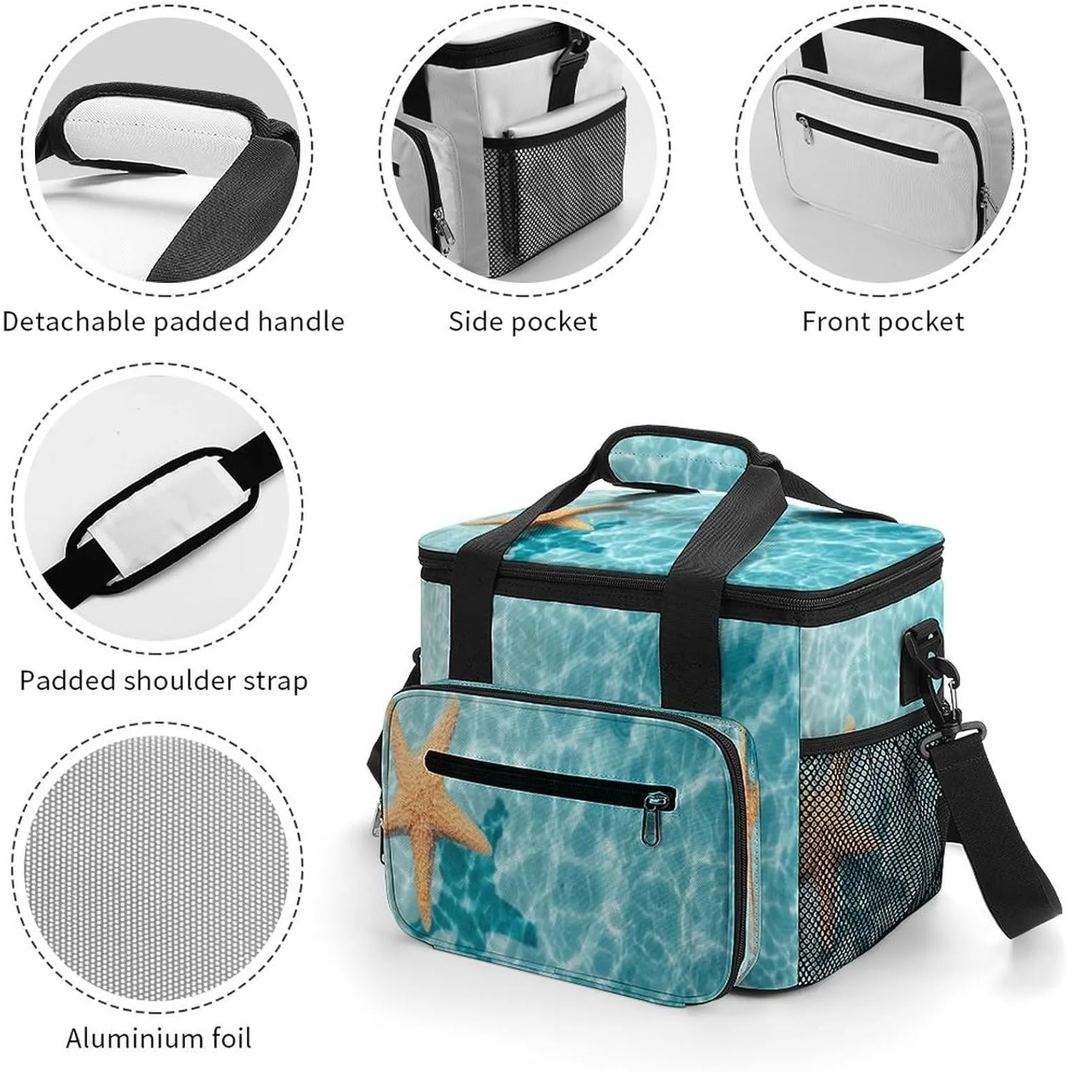 Tropical Leaf Butterfly 22.5L Insulated Camping Coolers Bag Drops Water Insect Large Leakproof Ice Chest for Beach Travel Picnic