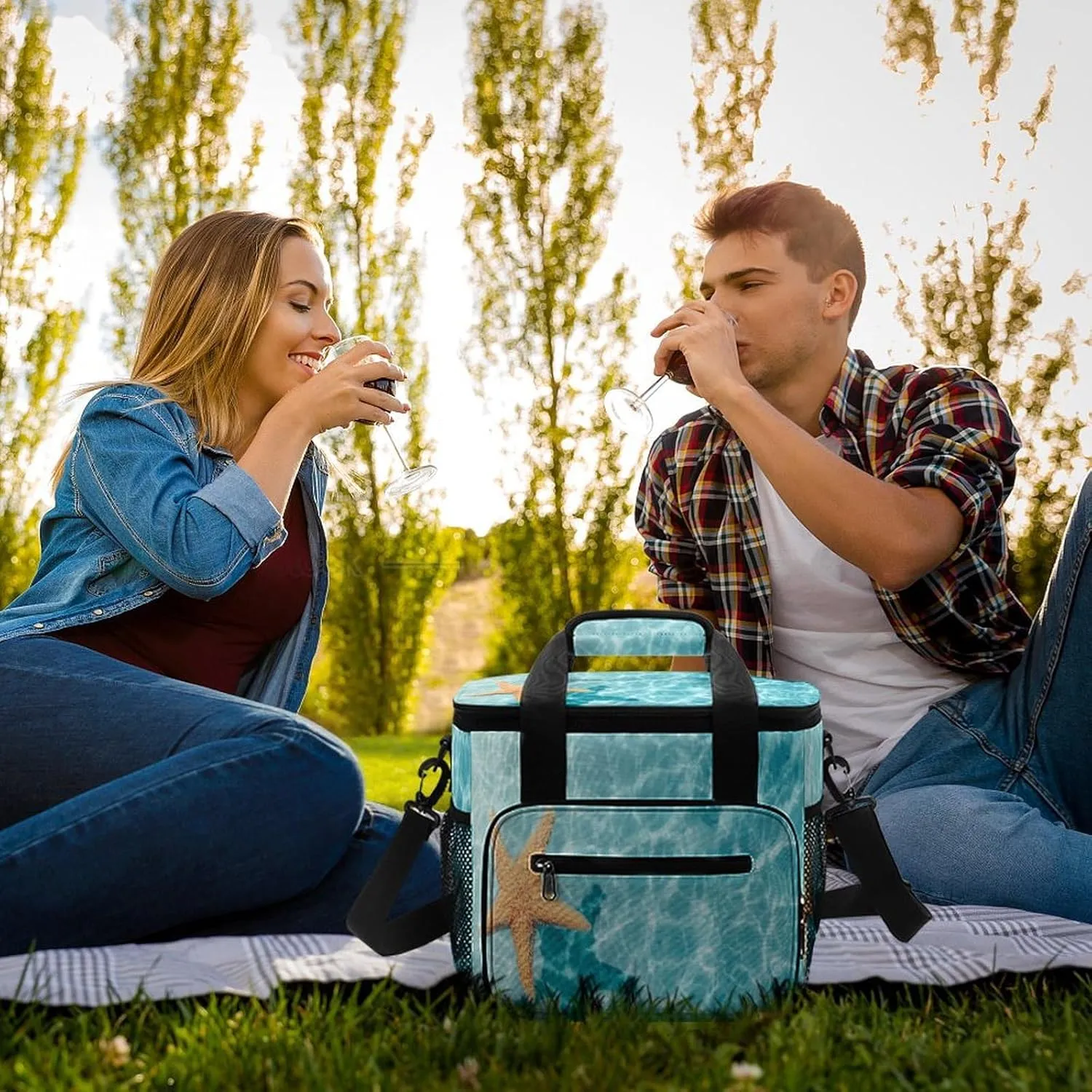 Tropical Leaf Butterfly 22.5L Insulated Camping Coolers Bag Drops Water Insect Large Leakproof Ice Chest for Beach Travel Picnic