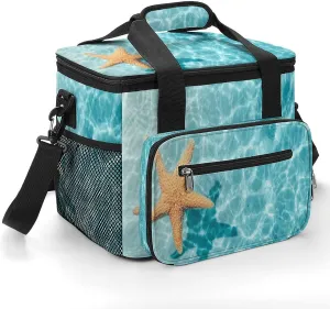 Tropical Leaf Butterfly 22.5L Insulated Camping Coolers Bag Drops Water Insect Large Leakproof Ice Chest for Beach Travel Picnic