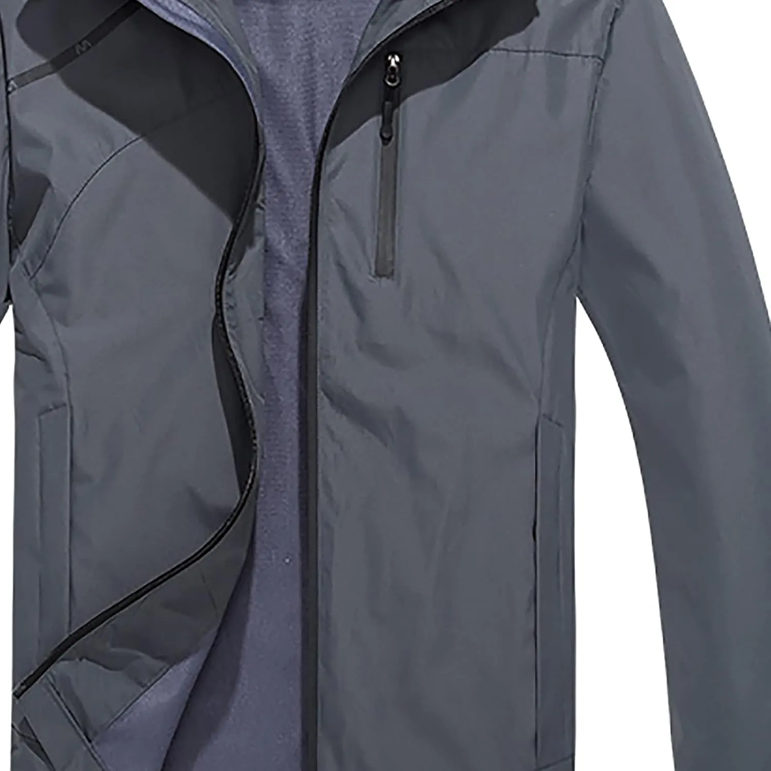 tuduoms Mens Lightweight Rain Jacket Waterproof Breathable Raincoat Windbreaker Hooded Shell Jacket Outwear for Hiking Travel