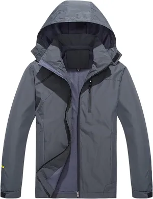 tuduoms Mens Lightweight Rain Jacket Waterproof Breathable Raincoat Windbreaker Hooded Shell Jacket Outwear for Hiking Travel