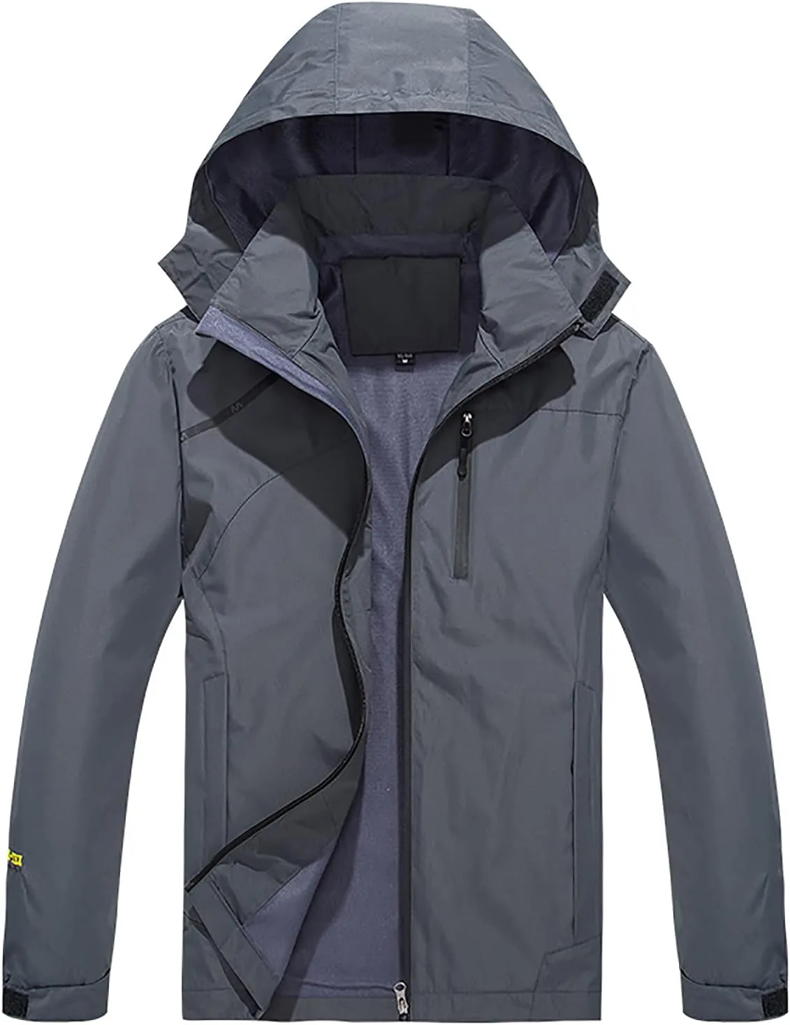 tuduoms Mens Lightweight Rain Jacket Waterproof Breathable Raincoat Windbreaker Hooded Shell Jacket Outwear for Hiking Travel