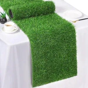 TURSTIN Artificial Grass Table Runners 14 x 48 Inch Green Grass Tabletop Synthetic Grass Carpet Rug Table Decorations for Spring Summer, Wedding, Birthday Party Decor