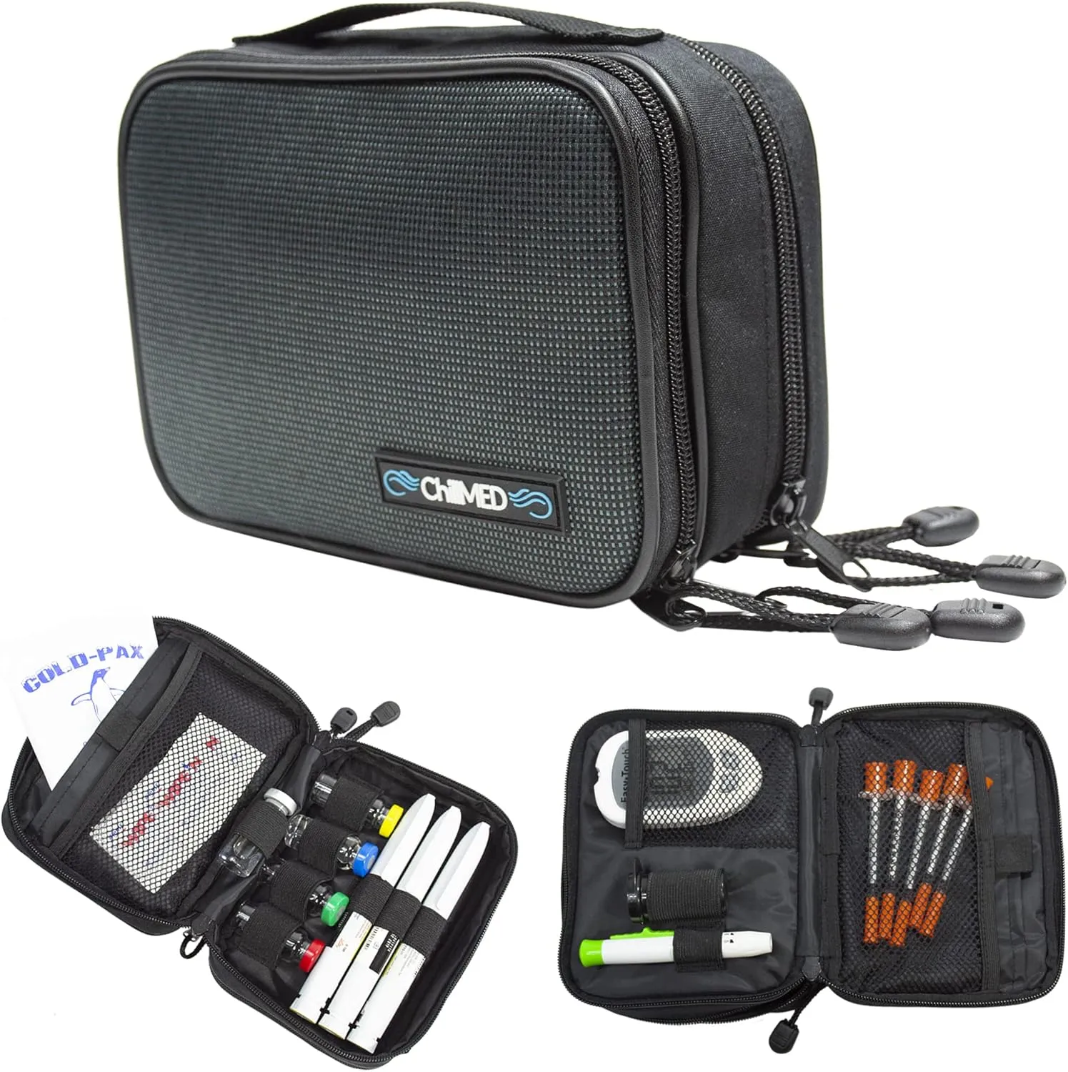 Type 1 Daily Diabetes Case - Insulin Cooler Bag for Traveling & Everyday Use -Includes Reusable Ice Pack - 6 to 8 Hours of Cool Time (Slate)