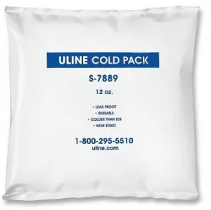 Uline - Refrigerant Gel Pack 1 X 5-1/2 X 5-3/4 Inch, 12 oz. For Safe Transport of Temperature-sensitive Items - S-7889