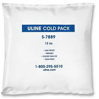 Uline - Refrigerant Gel Pack 1 X 5-1/2 X 5-3/4 Inch, 12 oz. For Safe Transport of Temperature-sensitive Items - S-7889