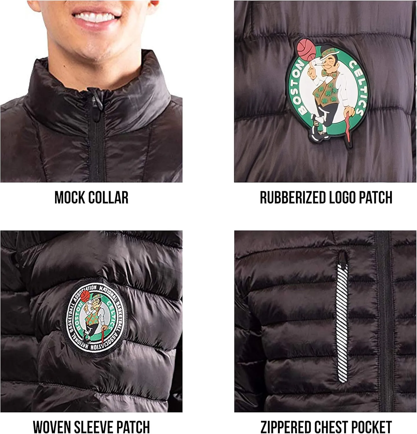 Ultra Game Men's NBA Official Lightweight Packable Puffer Down Jacket