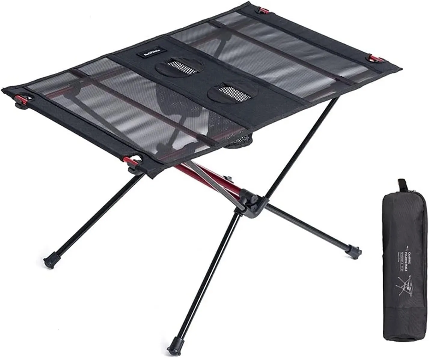 Ultralight Collapsible Aluminum Roll Up Camping Table, Foldable Outdoor Picnic Table, Water-Resistant Oxford Cloth Tablecloth
