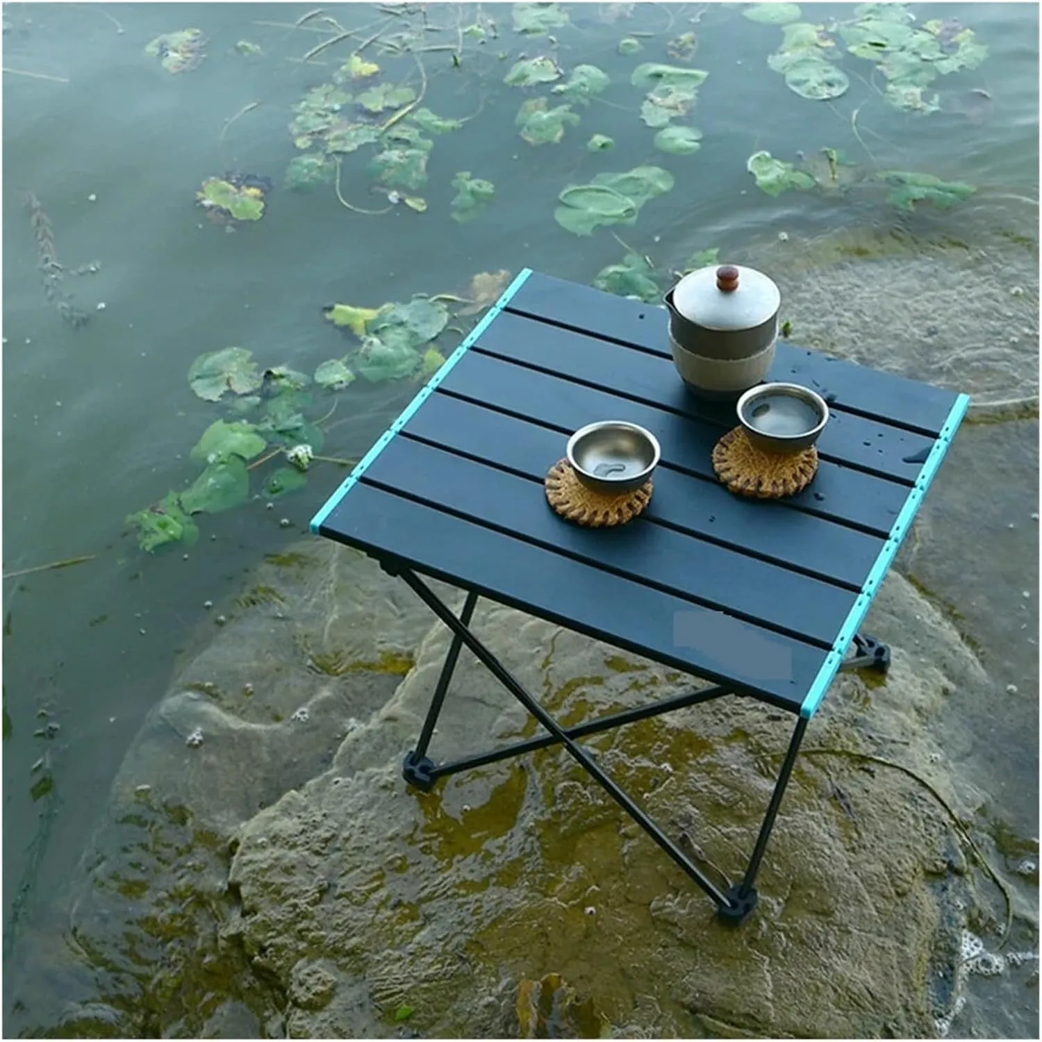 Ultralight Portable Folding Camping Table Foldable Outdoor Dinner Desk High Strength Aluminum Alloy for Garden Party Picnic BBQ(1pcs Folding Stool)