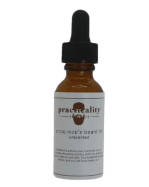 Uncle Nick’s Unscented Beard Oil – Fragrance-Free Beard Softener with Argan, Castor & Baobab Oils | Non-Greasy, Lightweight Beard Moisturizer for Conditioning & Hydration