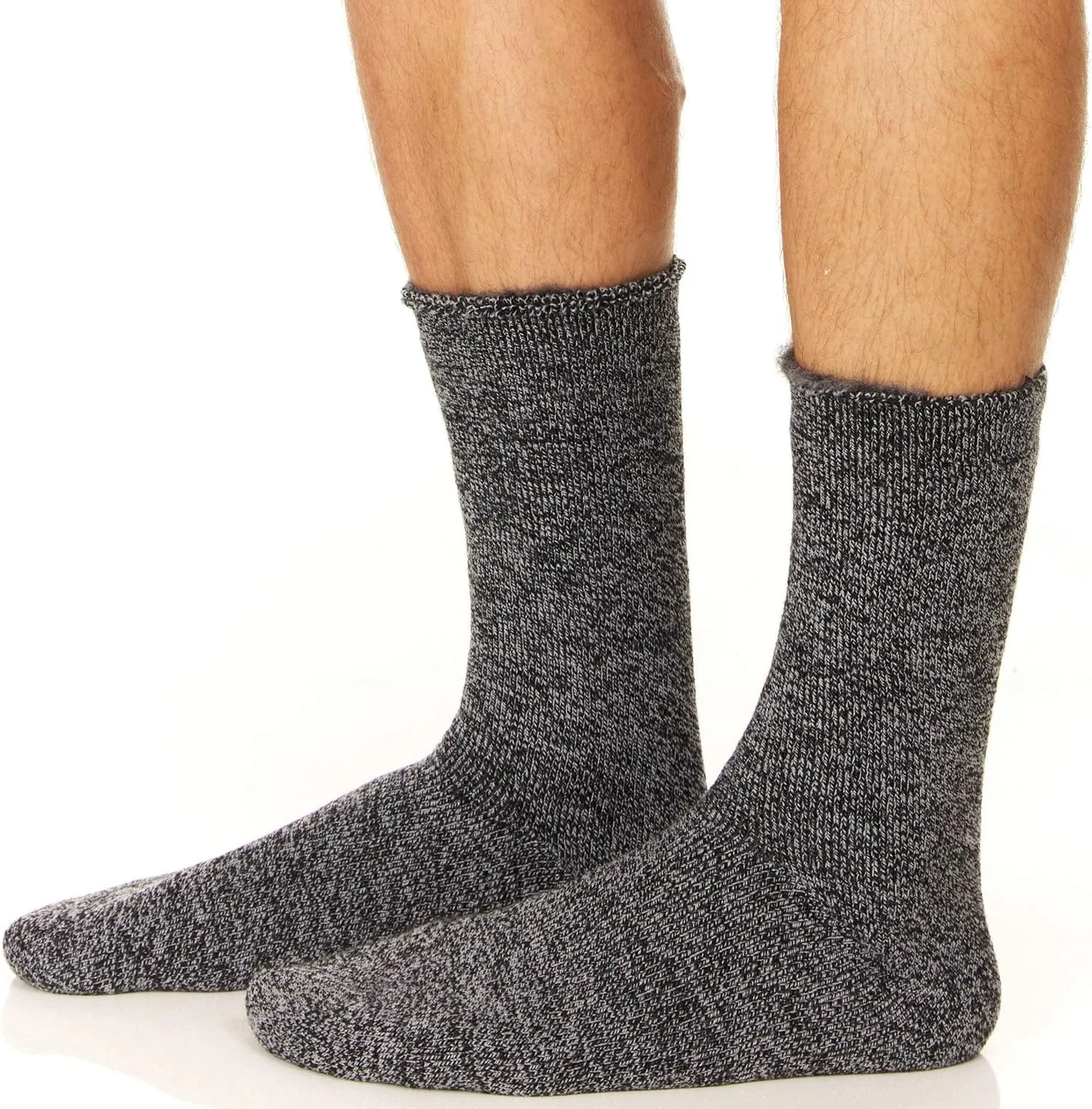 UNIQUE STYLES ASFOOR 3 Pack Thermal Heated Hiking Socks For Men, Thick Warm Winter Socks For Outdoors