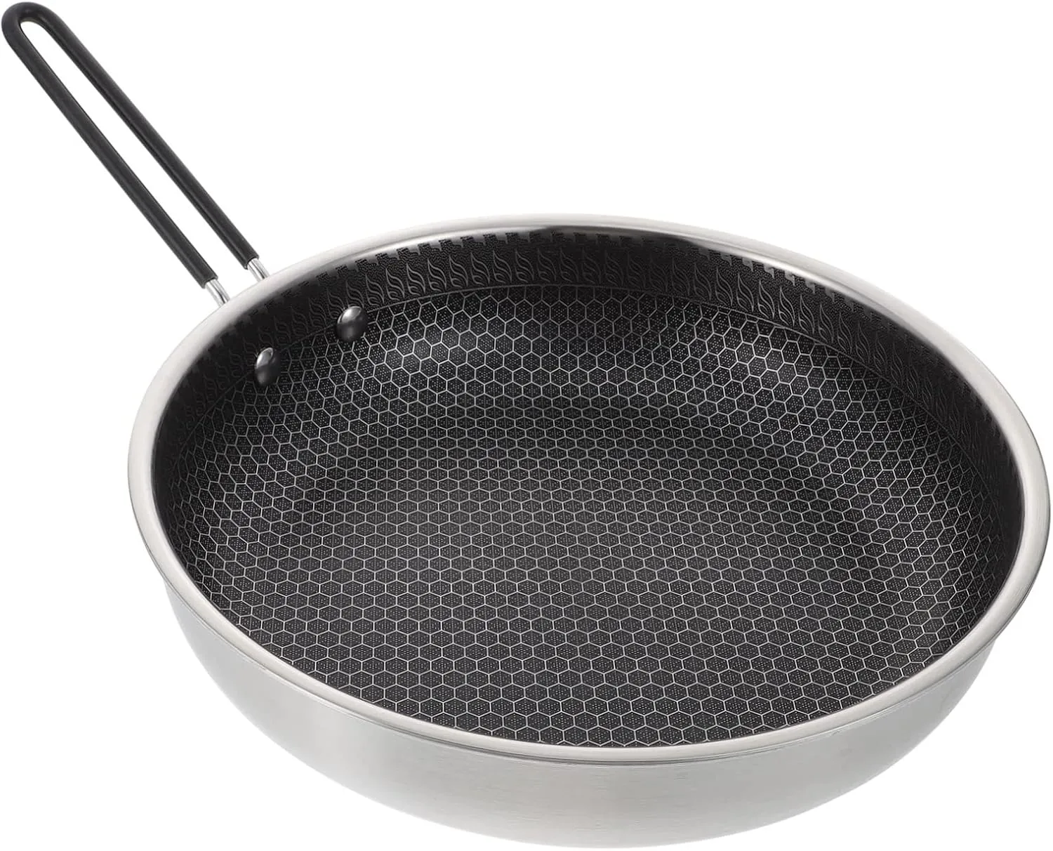 Unomor Honeycomb Frying Pan Non-stick Camping Bbq Pan Folding Pot Portable Steel Heat-resistant Handle