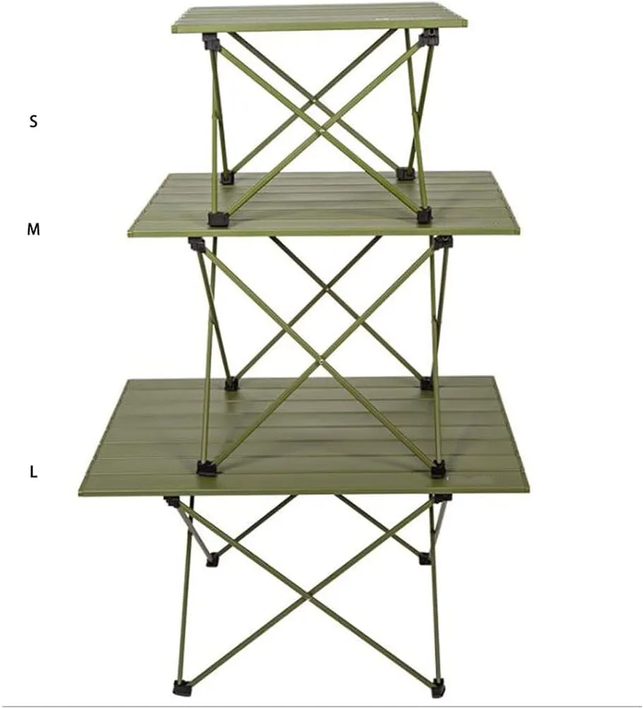 UPJAKS Camping Folding Table 1pc Outdoor Folding Aluminum Plate Table Picnic Portable Barbecue Table Self-Driving Mountain Trip Multifunctional Table for Picnic Backyards Beach (Size : Medium)