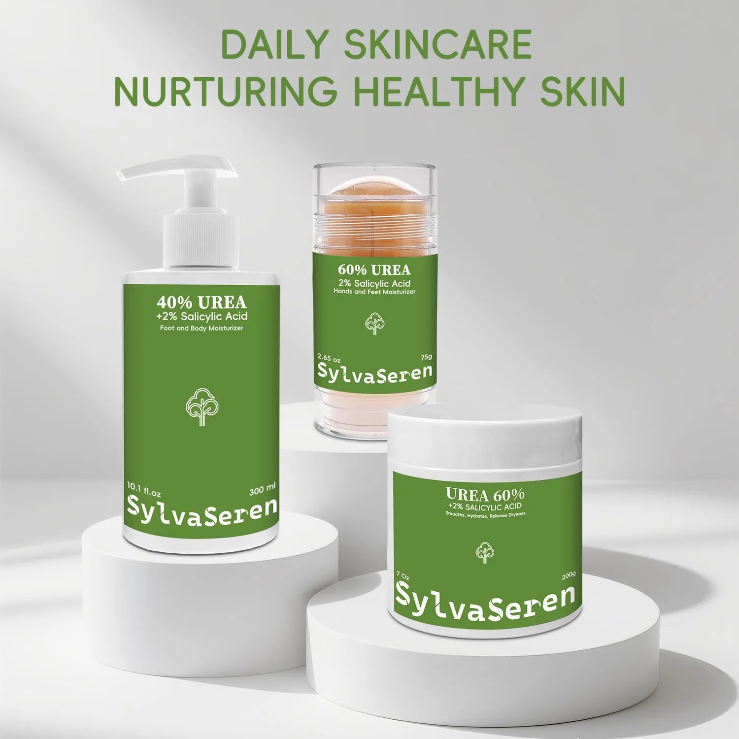 Urea Cream 60 Percent Foot Cream Unscented Maximum Strength For Dry Cracked Heels Plus 2% Salicylic Acid 60% Urea Foot & Hand Lotion With Tea Tree Oil, Coconut Oil, Shea Butter - 7 Oz (white, 2)