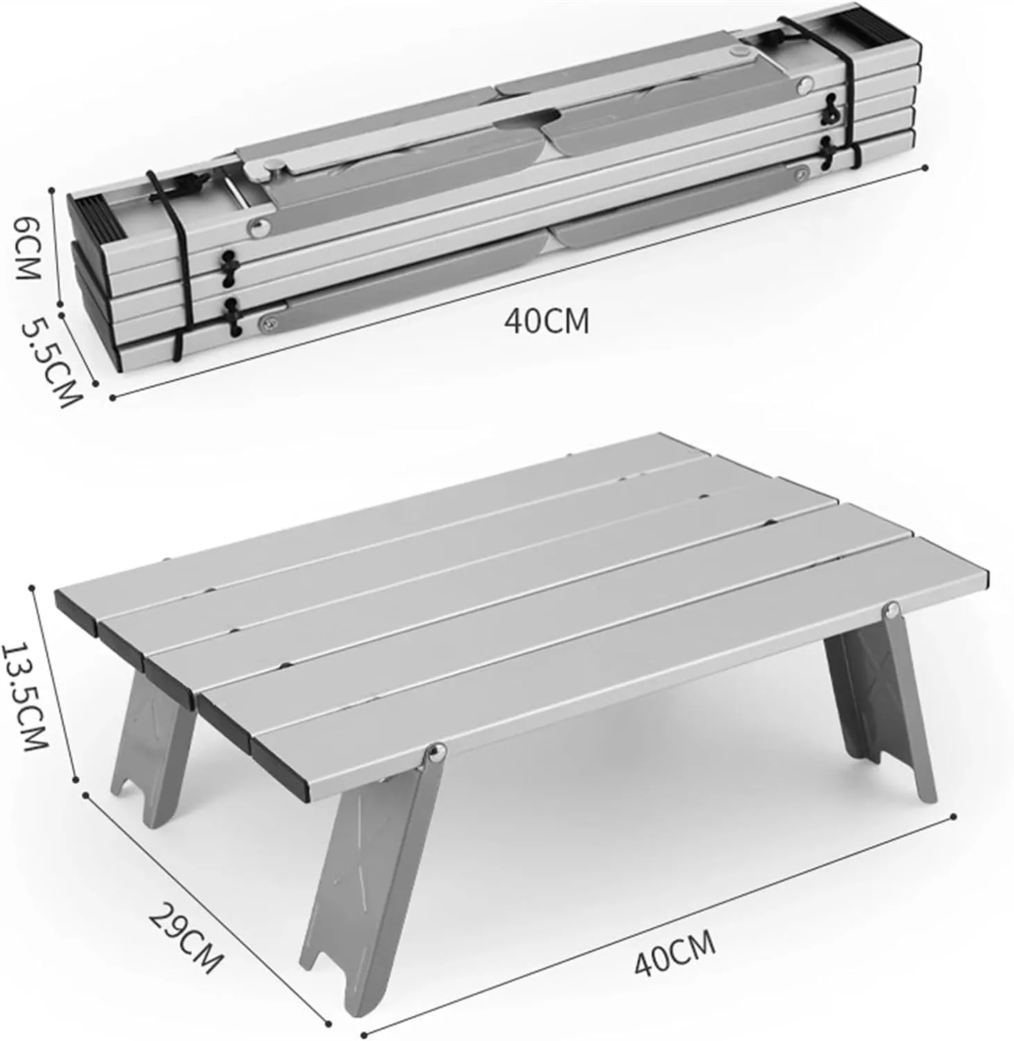 Usoway Portable Beach Table Ultralight Compact Folding Beach Table Aluminum Portable Camping Table Folding Camping Table (C : Primary Color), 665599