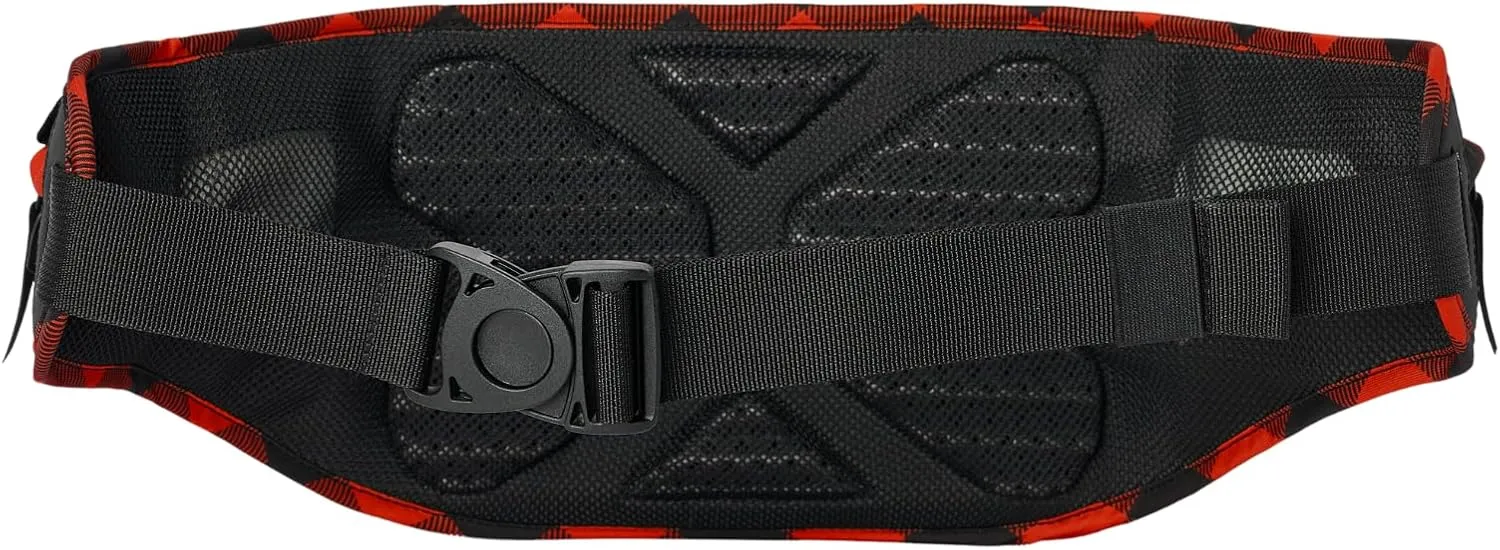 USWE Adjustable Waist Hip Pack Belt, Fanny Pack, Lightweight, Bounce-Free Fit, Zippered Storage Pockets for MTB, Enduro, Hiking, Hydration Bladder Compatible (Not Included) (Flannel Red, 6L)