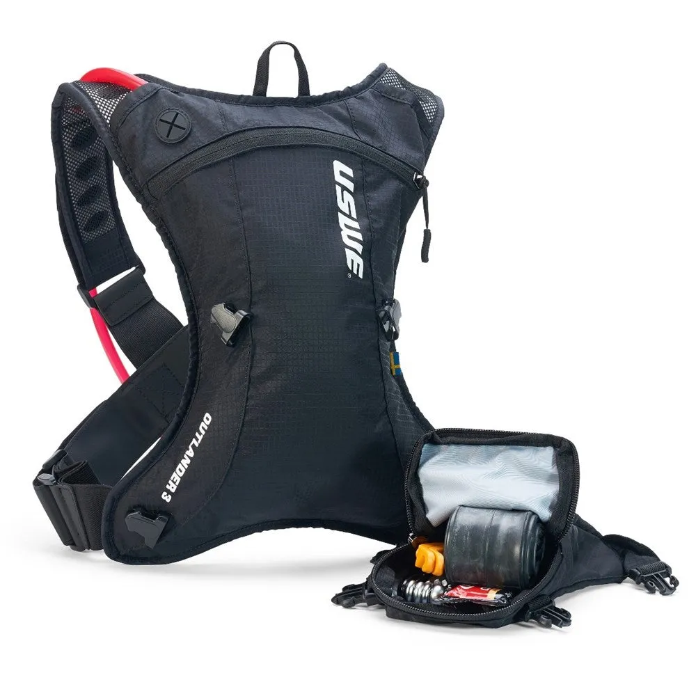 USWE Outlander 3L Youth Hydration Pack - 3L Pack - 1.5L Bladder - Carbon Black