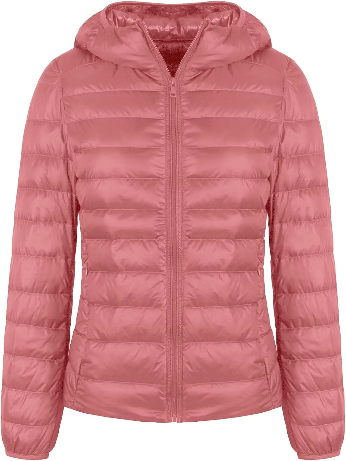 Valennia Women's Short Down Coat Packable Puffer Jacket With Hooded Winter Ultra Light Outerwear