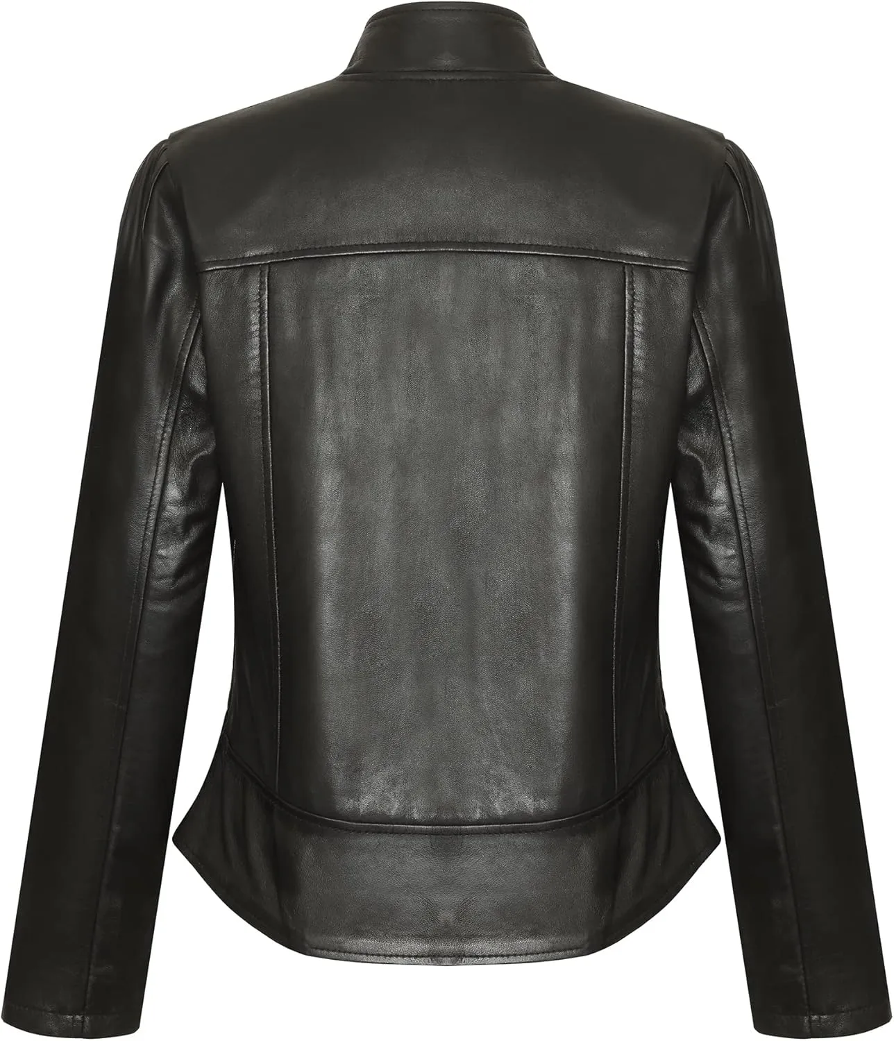Vance Leather' 'Maya' Ladies Premium Soft Lightweight Black Fitted Leather Jacket
