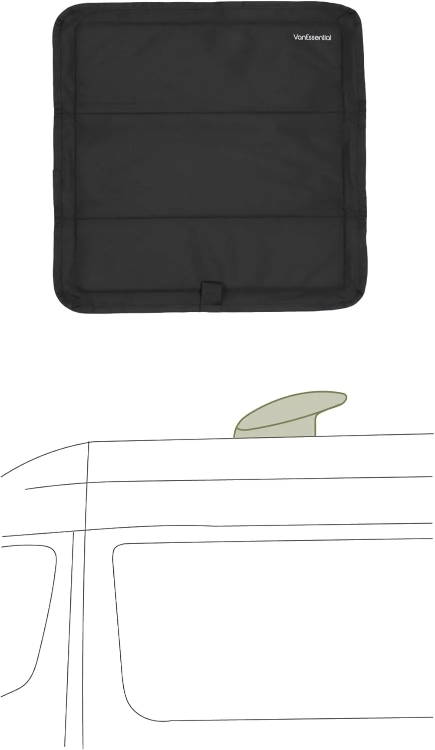 VanEssential Magnetic Insulated Blackout Roof Vent Cover Designed for (MaxxAir/Fantastic Fan) 16.5" x 16.5" - Black