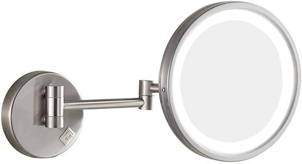 Vanity Mirror, Makeup Mirror Vanity Mirror LED Lighted Wall Mount 3X Magnifying Cosmetic Mirror Extendable Single Sided for Bathroom Cosmetic Mirror