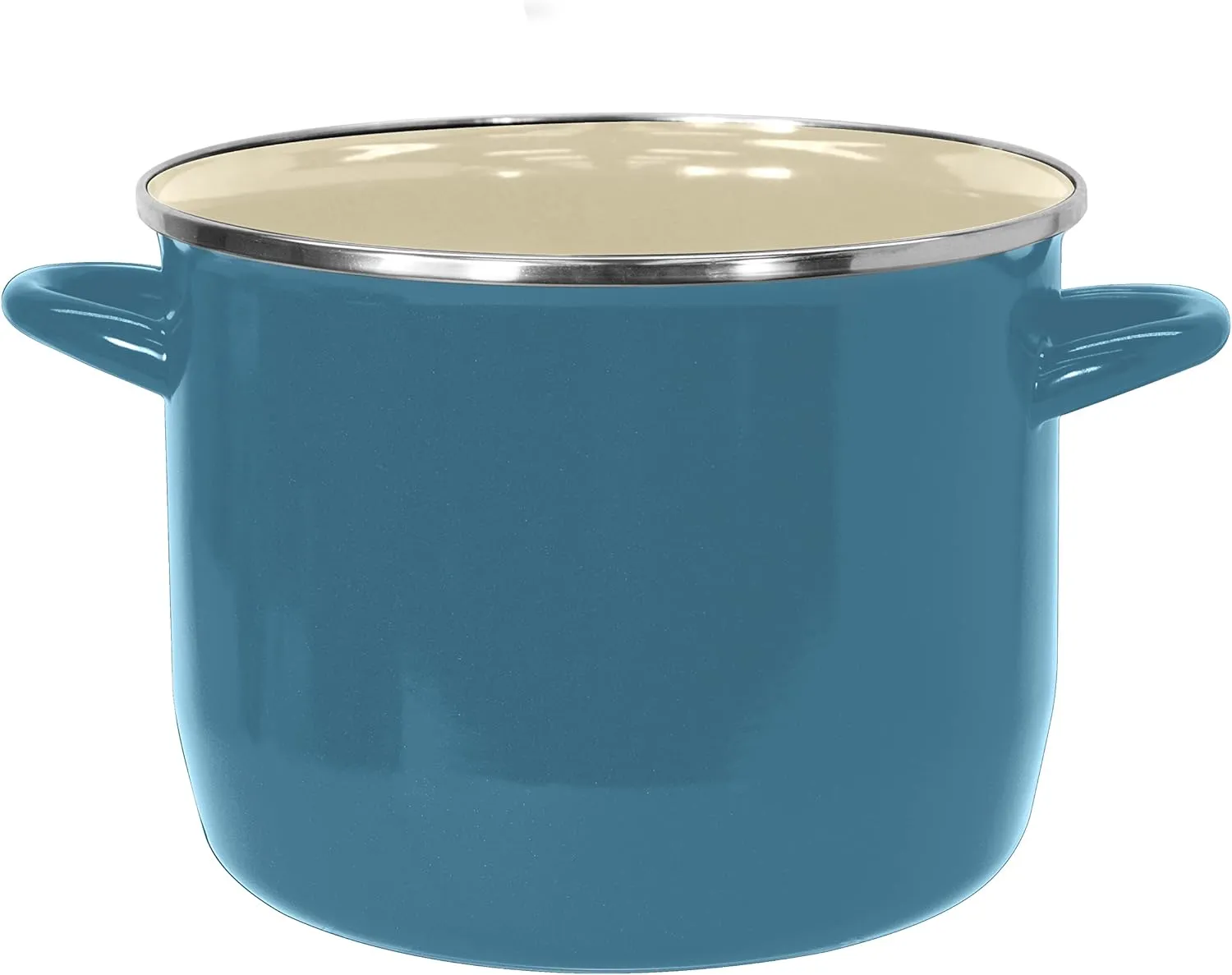 Vasconia EOS 8-Quart Stockpot with Glass Lid (Teal) Soup Pot for All Ranges, Dishwasher & Oven Safe up to 350°F - Non-Reactive Enameled Interior Pot for Gumbo, Stew, Boil, Pasta, Chili