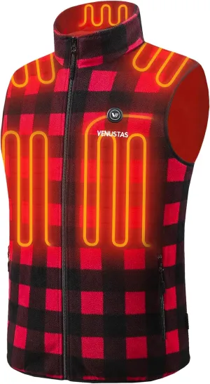 Venustas Men's Fleece Heated Vest with Battery, Lightweight Insulated Electric Vest