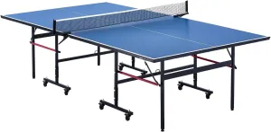VEVOR Ping Pong Table, Professional Table Tennis Game, Indoor MDF Portable Table Tennis Table, Foldable Ping Pong Table with Quick Clamp Net and Lockable Wheel, 10 Minute Easy Assembly, 12mm Tabletops