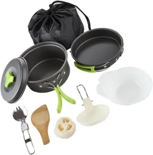 VICASKY Camping Cookware Set 1 Set Picnic Cooking Bowl and Utensil Kit Lightweight Aluminum Oxide Outdoor Cooking Gear for Camping Hiking and Picnic