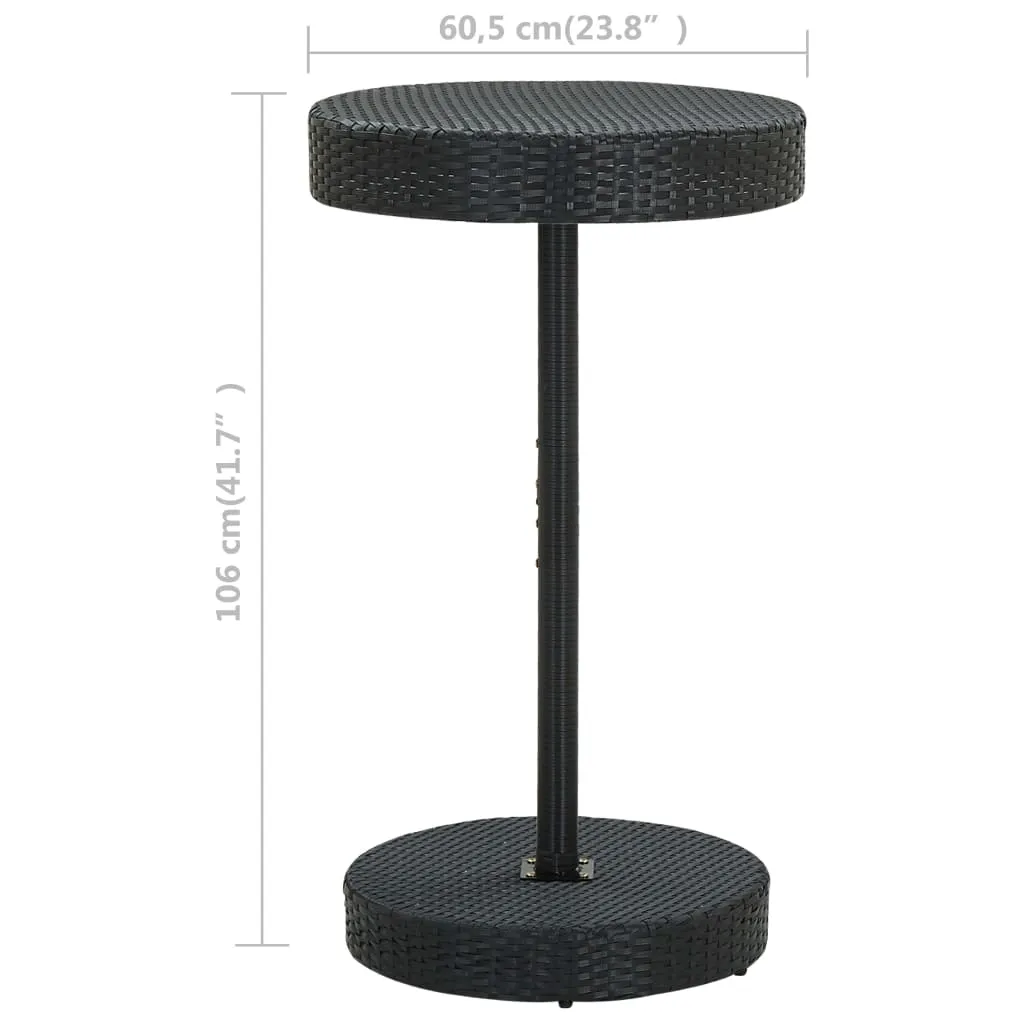 vidaXL Bistro Table Outdoor Side Table Patio Garden Wicker Furniture PE Rattan