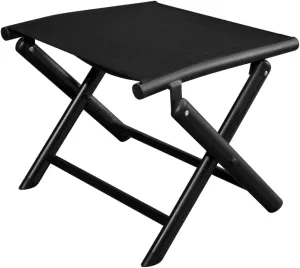 vidaXL Black Aluminum and Textilene Folding Footstool - Durable and Lightweight - Ideal for Garden Relaxation - Outdoor Friendly - Easy Storage