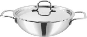 Vinod Smart Triply Stainless Steel Extra Deep Kadai with Lid - 22cm (2.5Ltrs) (Induction Friendly)