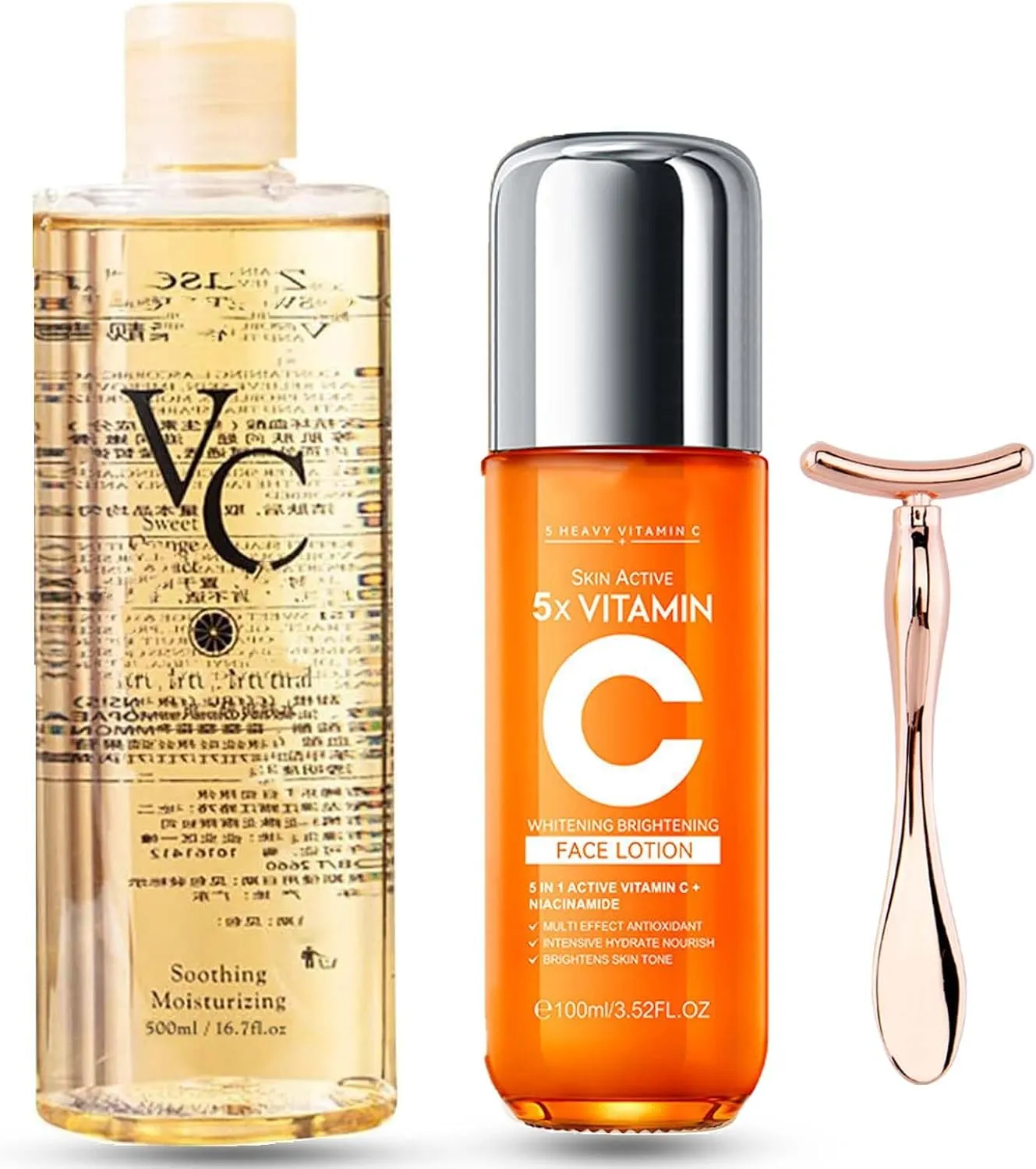 Vitamin C Toner - New Combination VC Toner & Lotion, VC Combination for Refreshing Hydrating, Deeply Hydrate and Enhance Skin Elasticity, Easy to Absorb (B)