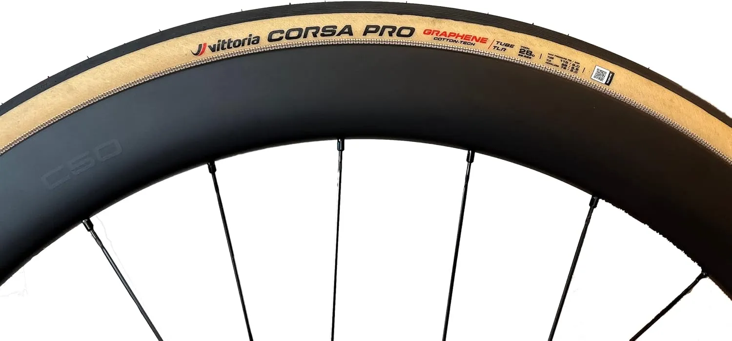 Vittoria Corsa Pro Graphene 2.0 - Performance Road Bike Tire - Foldable TLR Bicycle Tire - Black