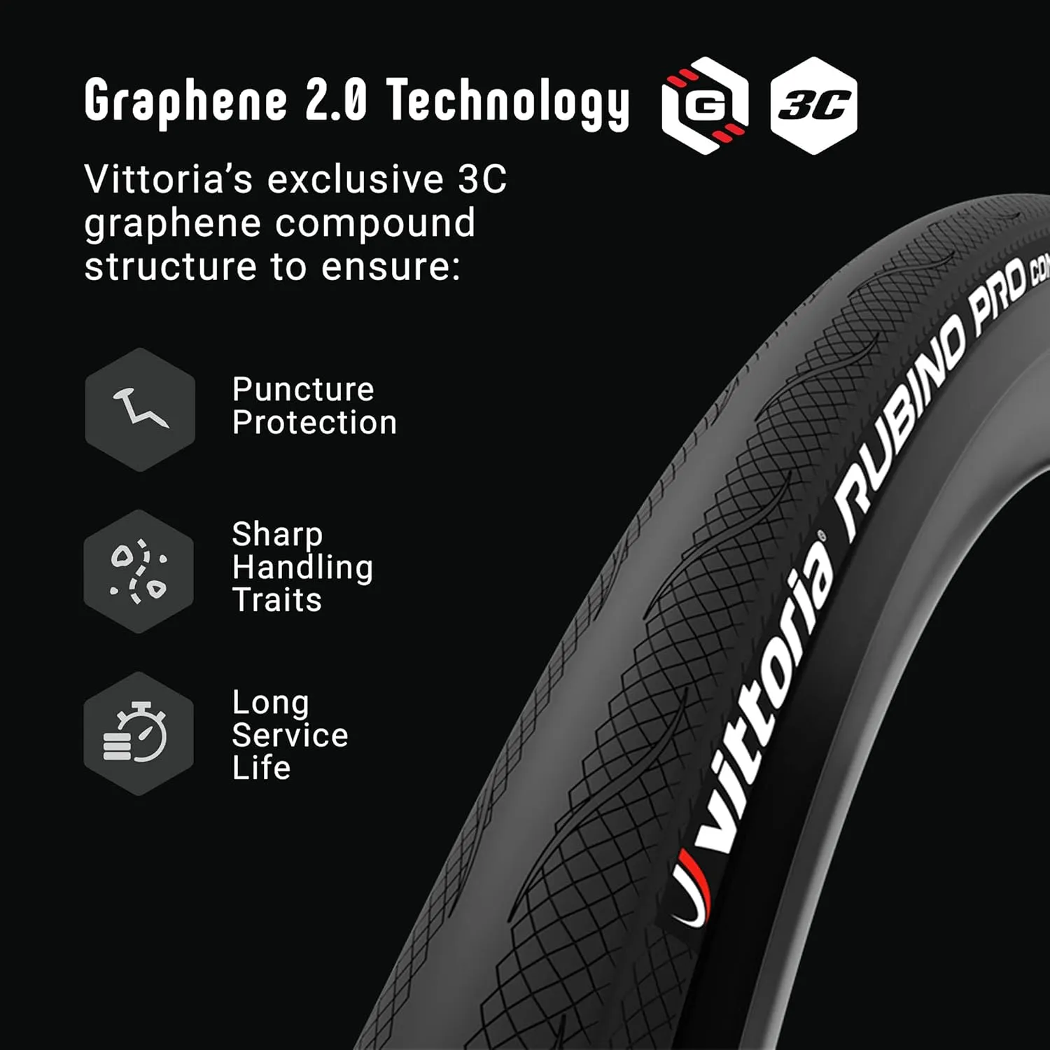 Vittoria Rubino Pro Control IV Graphene 2.0 - Performance Road Bike Tire for The Worst Road Conditions - Foldable Bicycle Tires