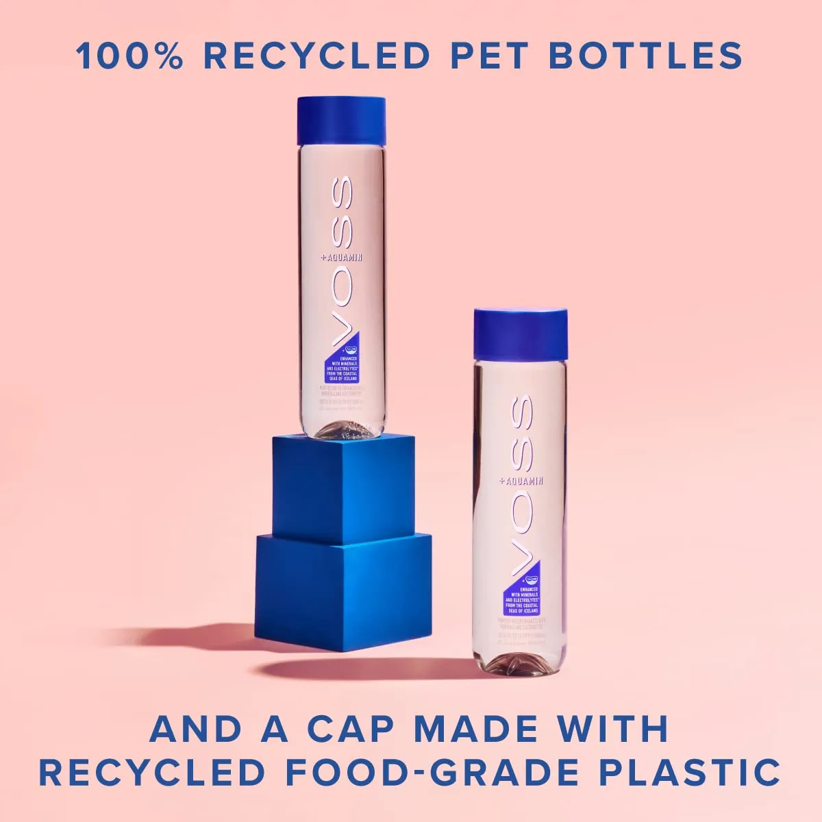 VOSS  Aquamin Enhanced Water - Pack of 12 Bottles, 850ml Each - Purified Hydrating Water - 74 Trace Minerals & Electrolytes - Perfect for Active Lifestyles, at the Gym & on Hot Days - Recycled PET Bottle