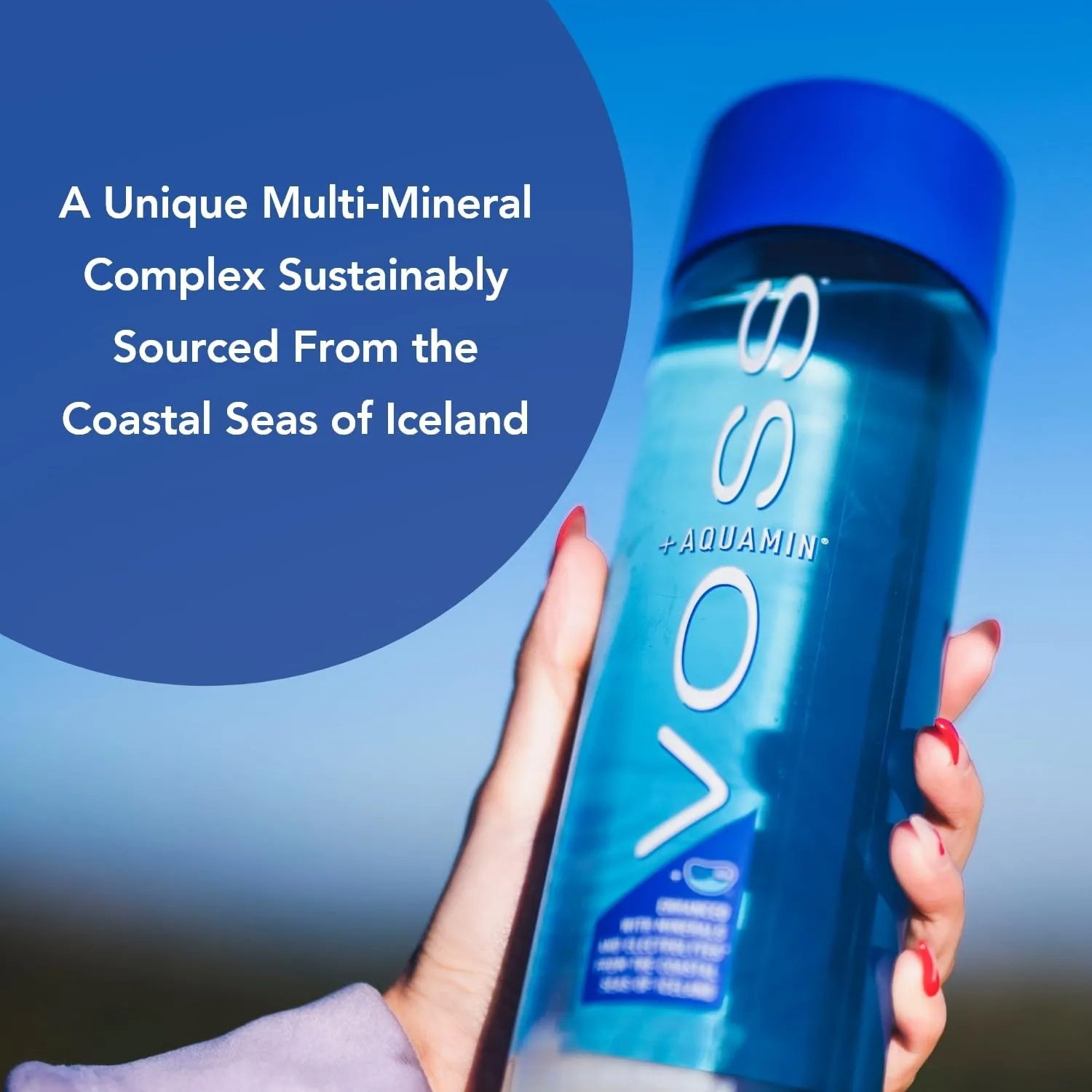 VOSS  Aquamin Enhanced Water - Pack of 12 Bottles, 850ml Each - Purified Hydrating Water - 74 Trace Minerals & Electrolytes - Perfect for Active Lifestyles, at the Gym & on Hot Days - Recycled PET Bottle