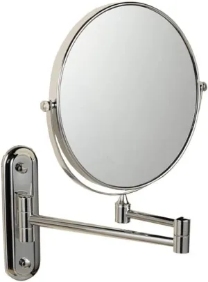 Wall Mounted Makeup Mirror, 3X Magnification Round Shape Two-Sided 360° Swivel Adjustable Height Extendable Bathroom Cosmetic Vanity Mirror Chrome Finish,6inches(6inches)