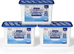 W&E Choice Moisture Absorbers, 12.7 Oz Portable Humidity Absorber Boxes for Your Bathroom, Closet & Car, Dehumidifier with Fragrance Free, 3 Pack