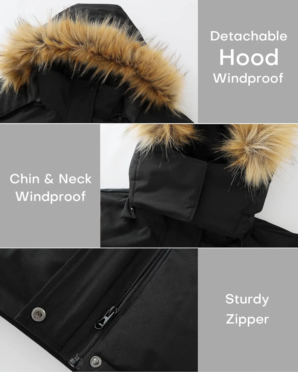 wantdo Girl's Breathable Windproof Ski Jacket Thick Winter Coat Hooded