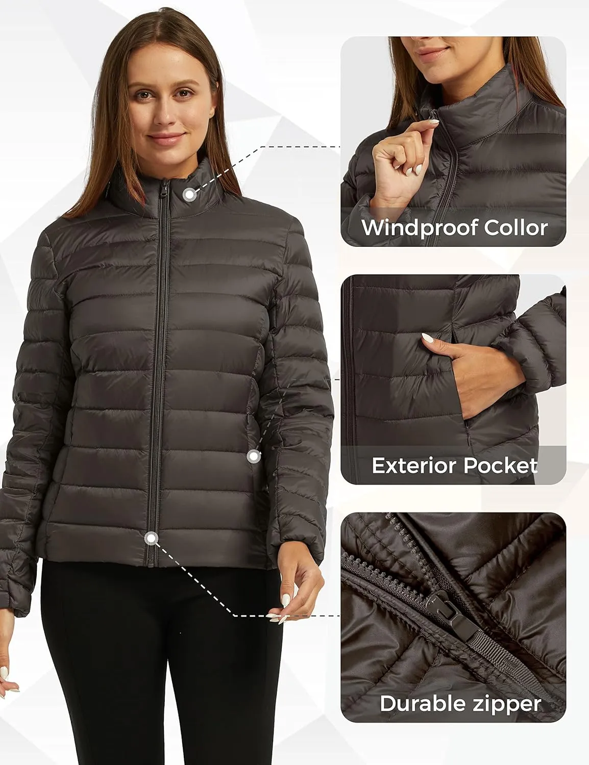 wantdo Women's Packable Ultra Light Weight Short Down Jacket