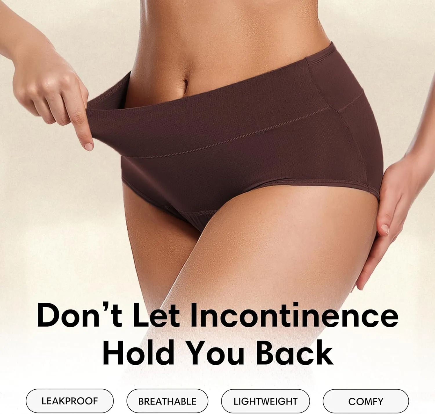 Washable & Reusable Incontinence Underwear for Women Over 60 - Leakproof, Discreet, Absorbent, Machine-Washable Panties (Comfort Plus, S, Pack of 5)