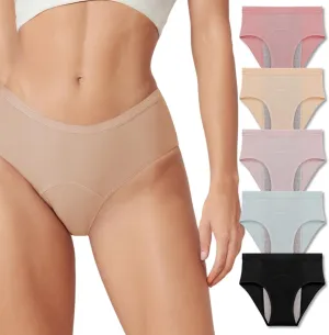 Washable & Reusable Incontinence Underwear for Women Over 60 - Leakproof, Discreet, Absorbent, Machine-Washable Panties (Hipster, M, Pack of 5)