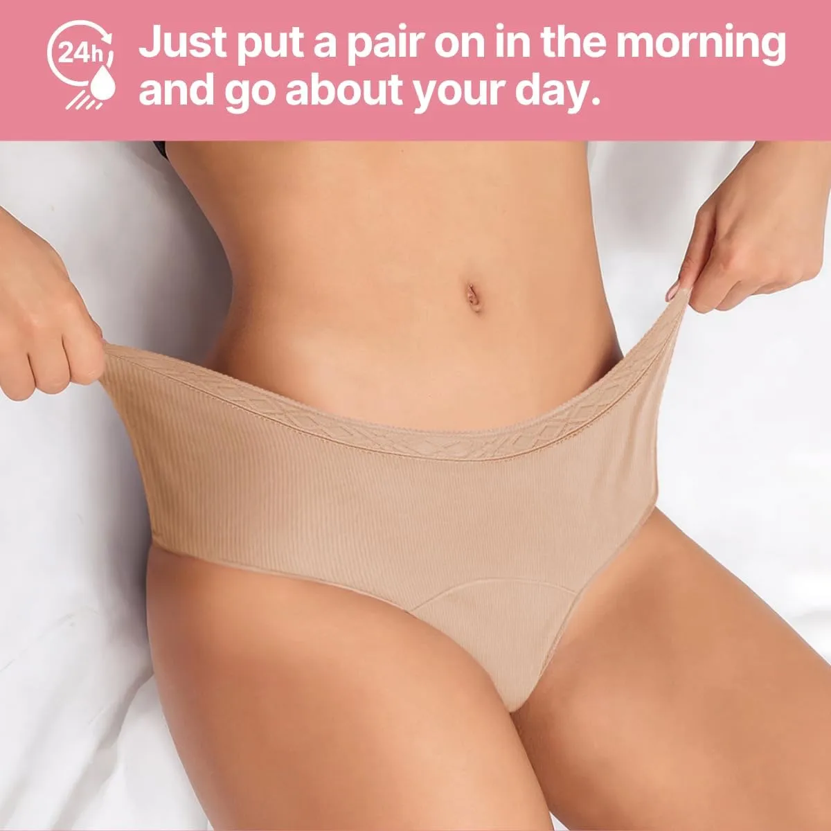 Washable & Reusable Incontinence Underwear for Women Over 60 - Leakproof, Discreet, Absorbent, Machine-Washable Panties (Hipster, M, Pack of 5)