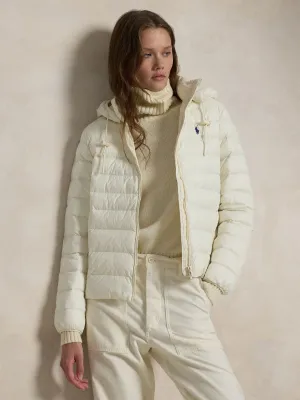 WATER-RESISTANT PACABLE HOODED JACKET Kremfarget