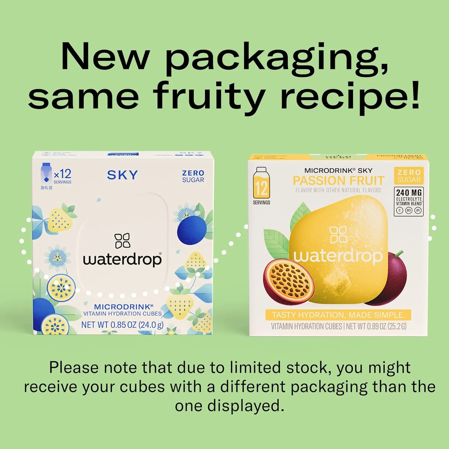 Waterdrop Hydration Cubes, 4 Flavor Variety Pack, Vitamin C, E, B1, B3, B6, B7 & Electrolyte Drops for Still & Sparkling Water, On The Go, Low Calorie, Zero Sugar, Gluten Free, Non GMO, Vegan, 48 CT