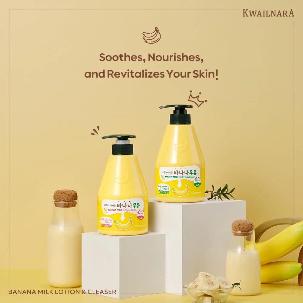 WELCOS KWAILNARA Banana Milk Body Lotion – Korean Body Lotion for Deep & Lightweight Hydration 560 g / 19.75 Fl. Oz