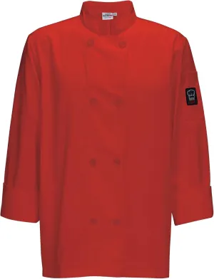 Winco UNF-6RXXL Men's Tapered Fit Chef Jacket, 2XL, Red