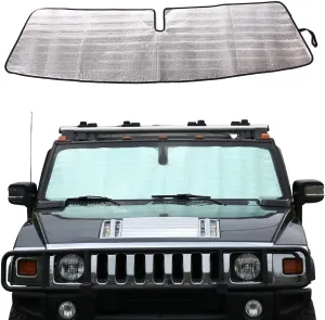 Windshield Sunshade Foldable Reflective Sun Visor Compatible with Hummer H2 2003-2007, Auto Interior Sun Protection Visors, Keeps Your Vehicle Cool, 1PCS, Fit for H2